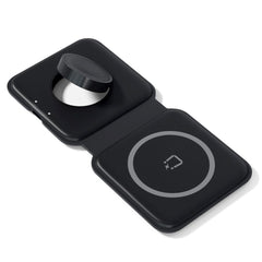 Spello 2-i-1 Foldbar Trådløs Oplader 15W - Sort