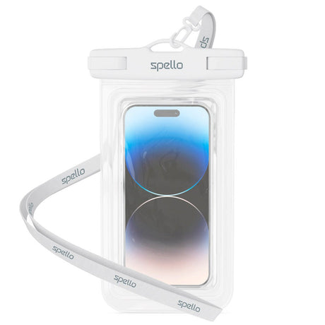 Spello Universal Vandtæt Case Etui - Grå / Gennemsigtig (Maks. Mobil: 165 x 85  x 10 mm)