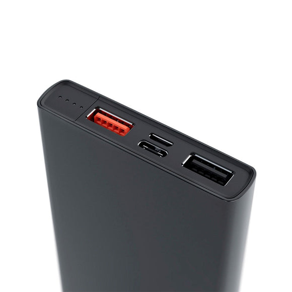 Spello Slim PD 18W Powerbank m. 2 x USB-A / 1 x USB-C & 1 x USB-C Kabel - 10.000 mAh - Sort