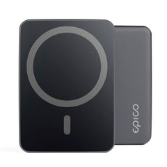 Epico Mag+ 20W Aluminium Magnetisk Powerbank 5.000 mAh m. USB-C Kabel - MagSafe Kompatibel - Grå