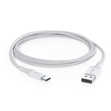 Epico Braided USB-A til USB-C Kabel 18W - 1.2m - Hvid