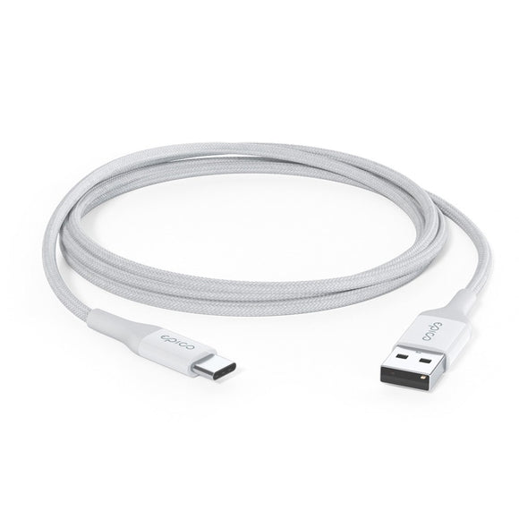 Epico Braided USB-A til USB-C Kabel 18W - 1.2m - Hvid