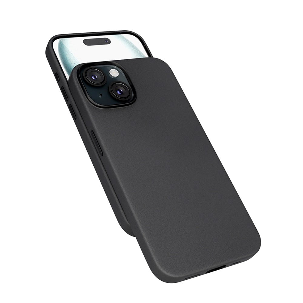 Epico iPhone 15 Mag+ Leather Case - MagSafe Kompatibel - Sort