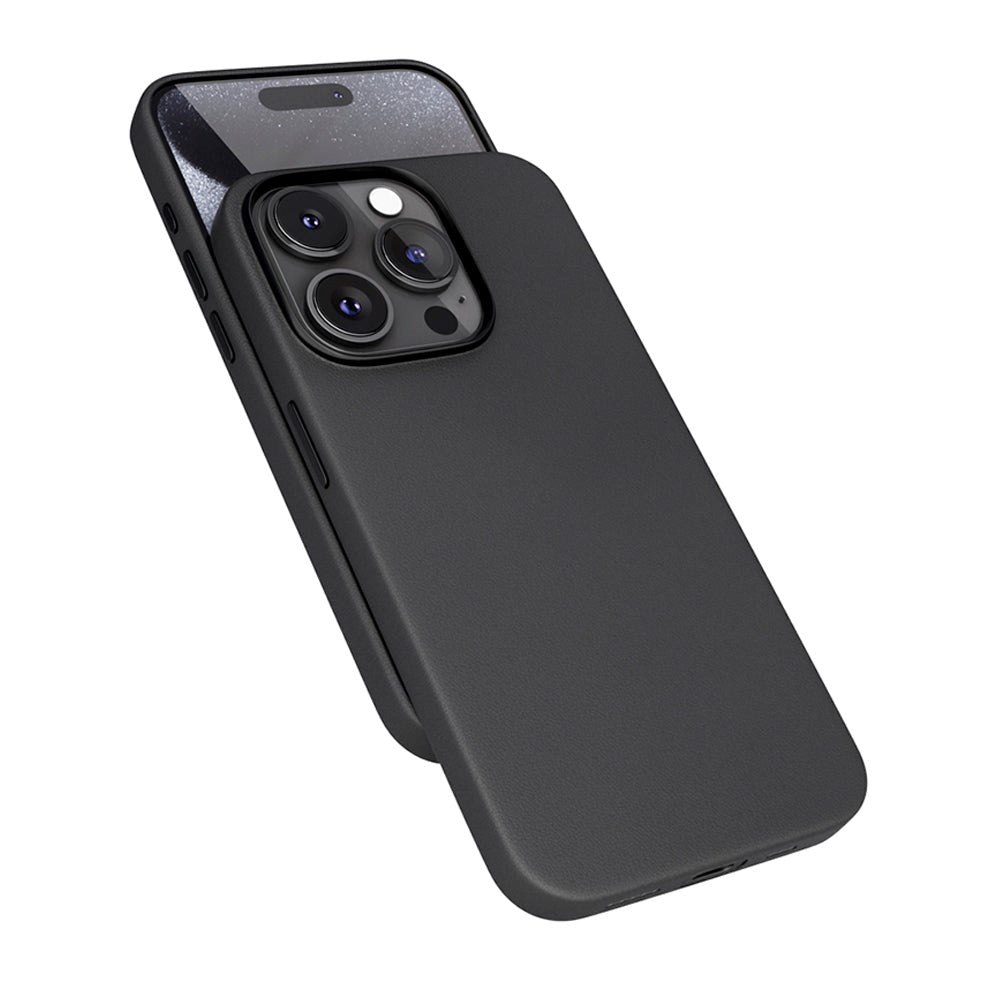 Epico iPhone 15 Pro Max Mag+ Leather Case - MagSafe Kompatibel - Sort