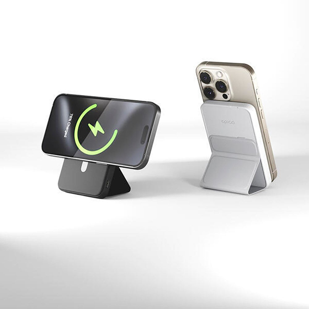 Epico Mag+ Stand 20W Aluminium Powerbank 7000 mAh - MagSafe Kompatibel - Sort