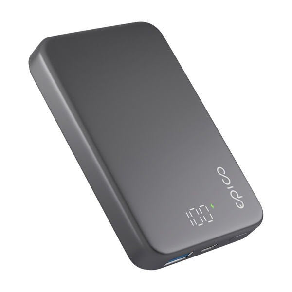 Epico Mag+ 20W Aluminium PowerBank 10.000mAh - MagSafe Kompatibel - Grå