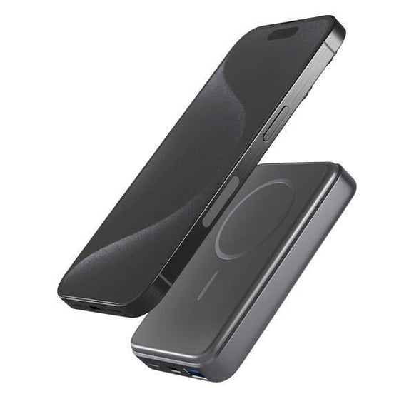 Epico Mag+ 20W Aluminium PowerBank 10.000mAh - MagSafe Kompatibel - Grå