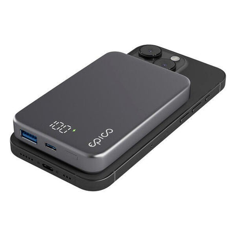 Epico Mag+ 20W Aluminium PowerBank 10.000mAh - MagSafe Kompatibel - Grå