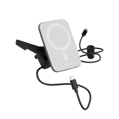 Epico Qi2 Mag+ Mobiloplader til Bil - 15W Trådløs Opladning - MagSafe Kompatibel - Hvid