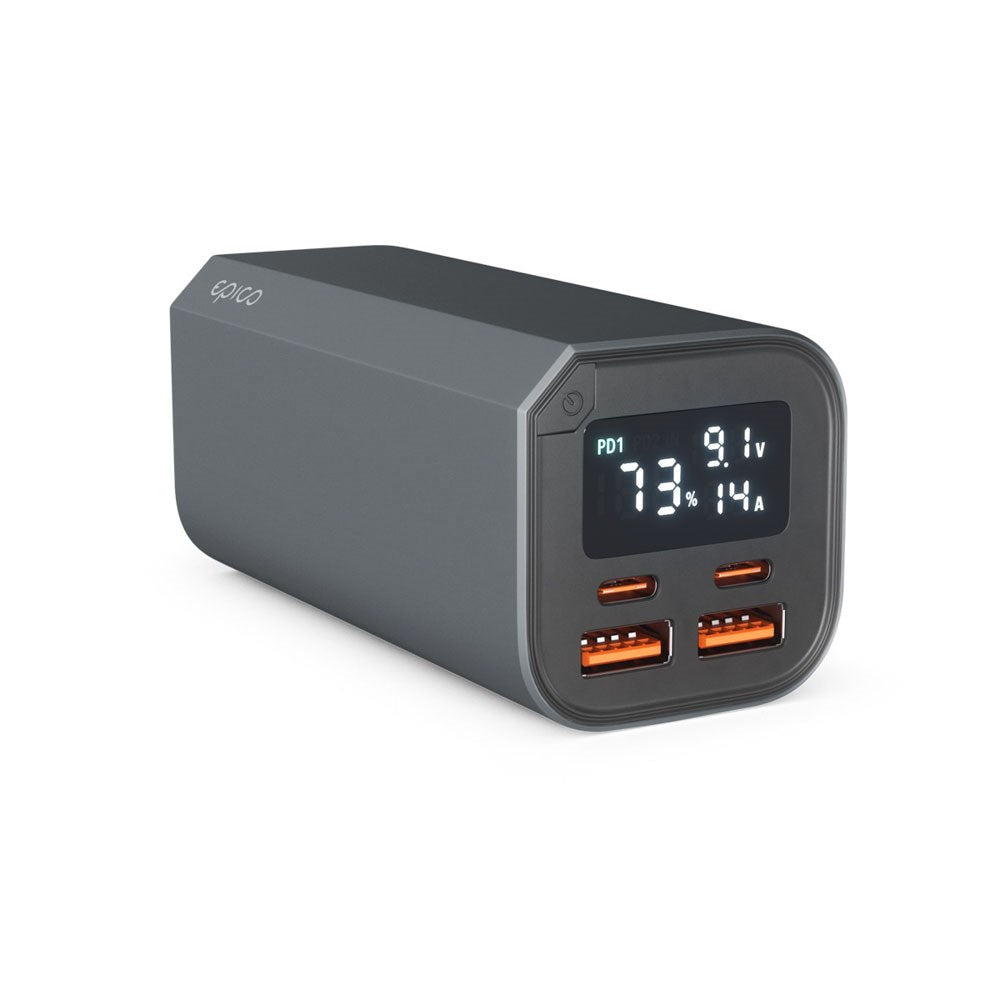 Epico 100W Aluminium Powerbank 20.000 mAh m. 2 x USB-A & 2 x USB-C - Grå