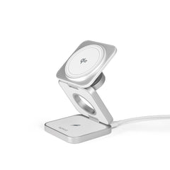 Epico UltraBase Qi2 Fold Alu Mag+ 3-i-1 Trådløs Oplader - MagSafe Kompatibel - Hvid