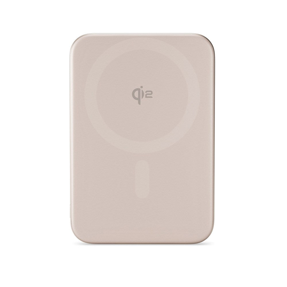 Epico 15W UltraPack EM51 Slim Alu Mag+ 5000 mAh Power Bank m. USB-C - Qi2 / MagSafe Kompatibel - Desert Titanium