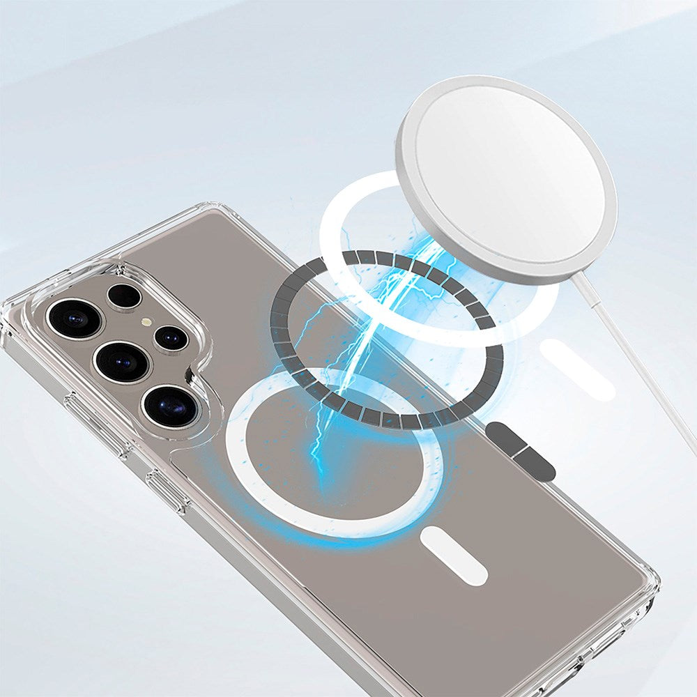 Samsung Galaxy S25 Ultra Spello Mag+ Clear Case - MagSafe Kompatibel - Gennemsigtig