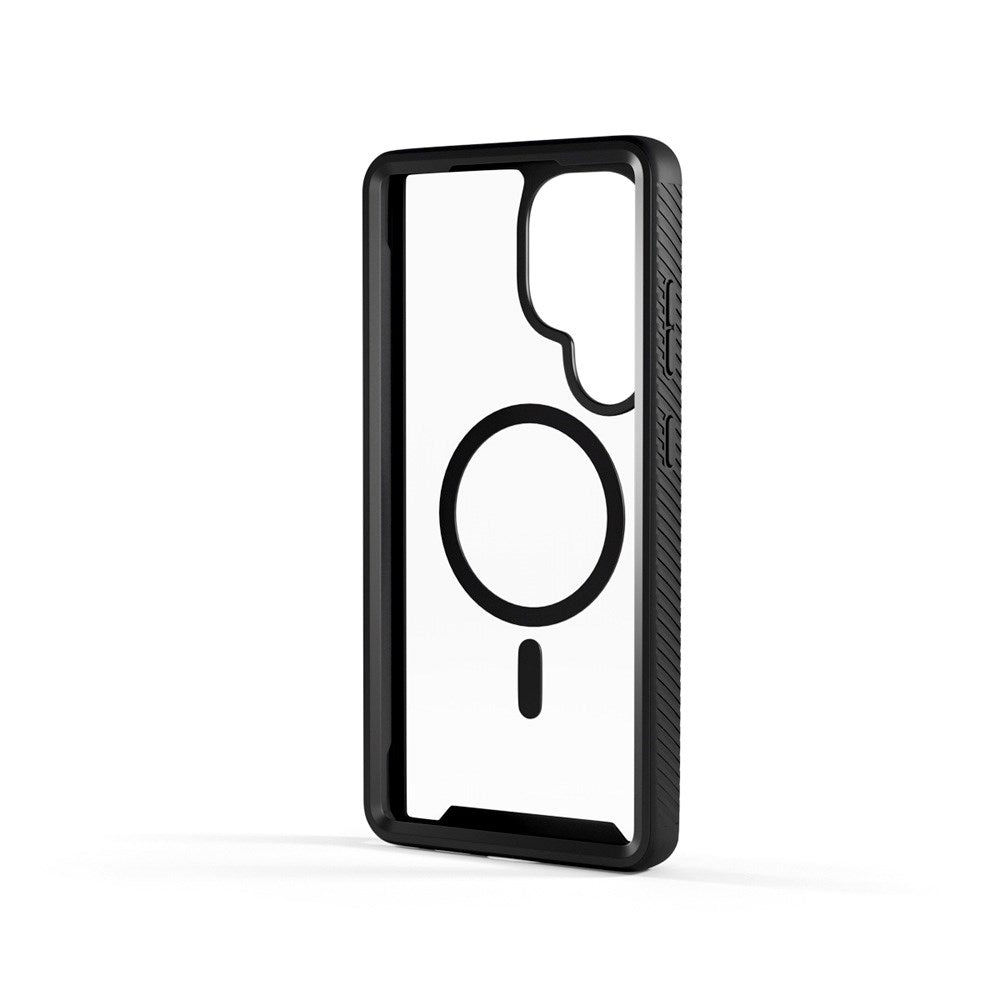 Samsung Galaxy S25 Ultra Spello Mag+ Rugged Cover - MagSafe Kompatibel - Gennemsigtig / Sort