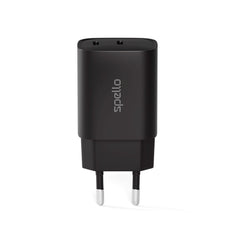 Spello 35W PD (Power Delivery) Vægoplader m. 2 x USB-C - Sort