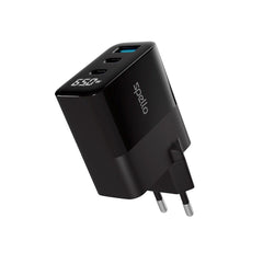 Spello 65W PD (Power Delivery) Vægoplader m. 2 x USB-C 1 x USB-A - Sort