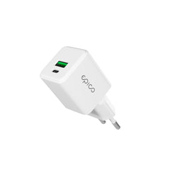 Epico UltraBoost GaN 20W Vægoplader - 1x USB-C / 1x USB-A - Hvid