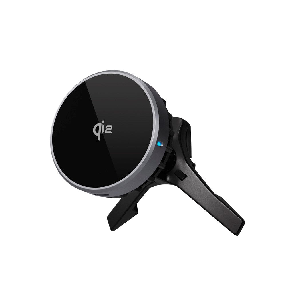 Spello Magnetisk Mobilholder til Bil m. Trådløs Opladning (15W) - Qi2 & MagSafe Kompatibel - Sort