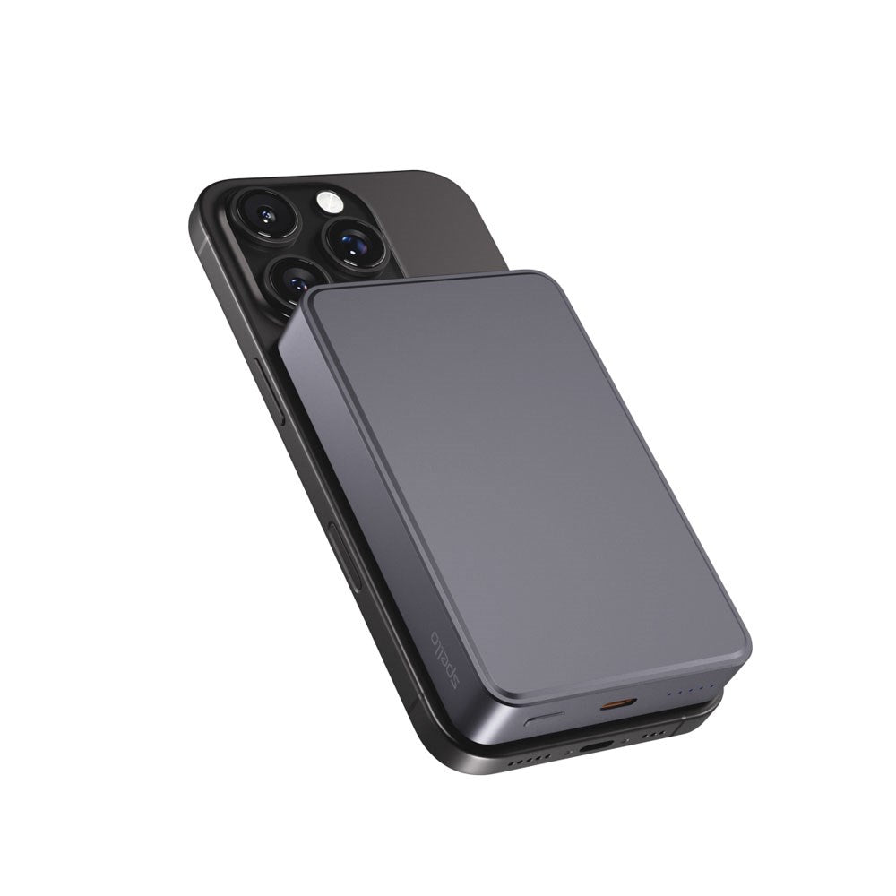 Spello ForcePack 10.000mAh Magnetisk Power Bank 15W - MagSafe Kompatibel - Mørkegrå