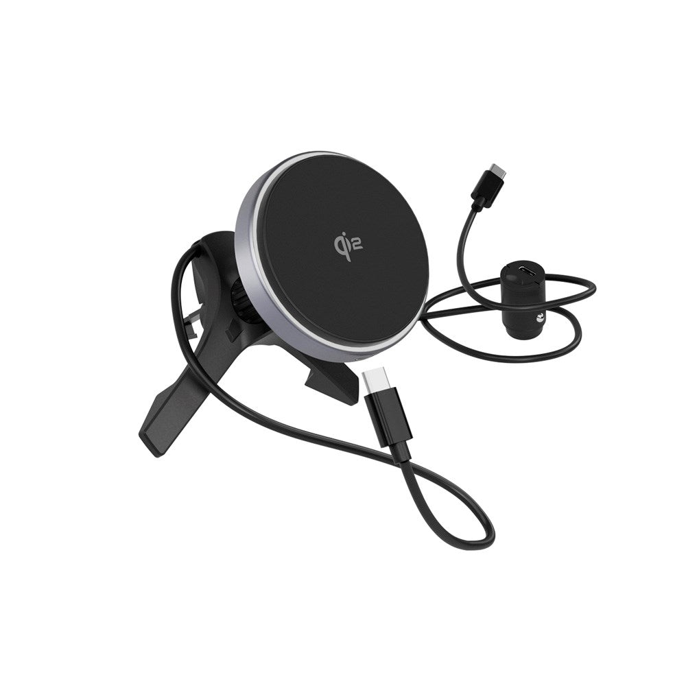 Epico UltraDrive Magnetisk 15W Mobilholder til Ventilationsrist - MagSafe / Qi2 Kompatibel - Sort