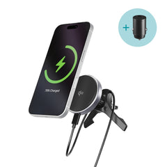Epico UltraDrive Magnetisk 15W Mobilholder til Ventilationsrist - MagSafe / Qi2 Kompatibel - Sort