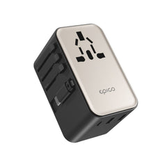 Epico UltraBoost Universal Rejseadapter 70W m. 2 x USB-A 1 x USB-C - Titanium