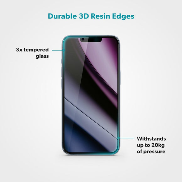 iPhone 17e / 16e / 14 / 13 / 13 Pro Epico AntiBlue Glass 3D Skærmbeskyttelsesglas m. Installationsramme - Gennemsigtig
