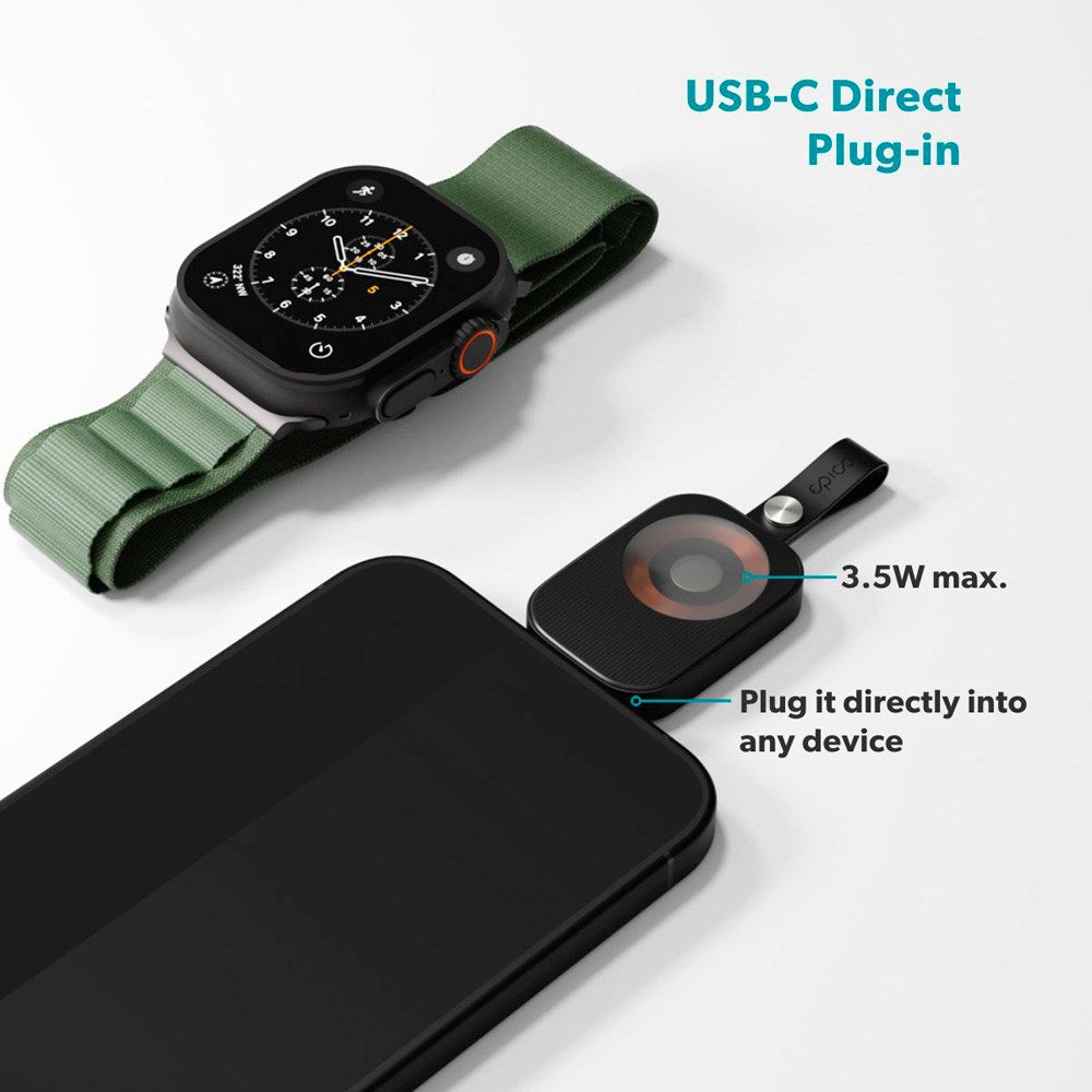 Epico UltraBase Mini USB-C Oplader til Apple Watch - Sort