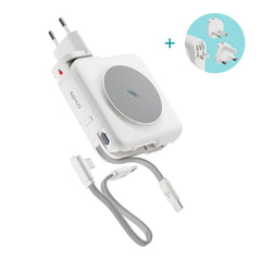 Epico UltraPack Mag+ 3-i-1 Rejse PowerBank 10.000 mAh - MagSafe Kompatibel - Hvid