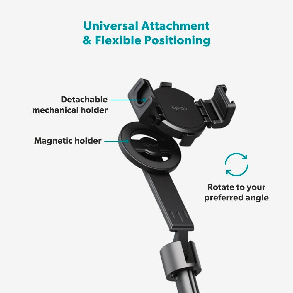 Epico 2-i-1 Tripod Mag+ Selfie Stick - Foldbar - MagSafe Kompatibel - Sort