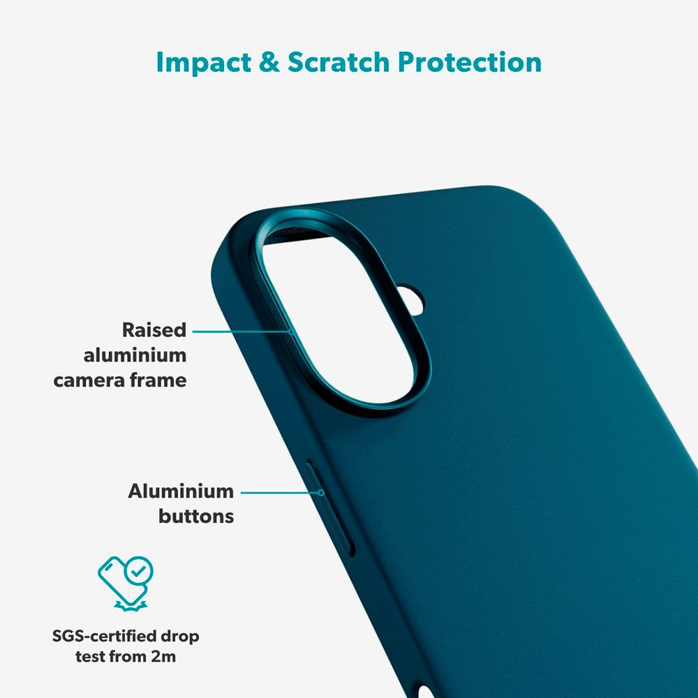iPhone 17 Epico Silicone Pro Mag+ Cover - MagSafe Kompatibel - Petrol Blue