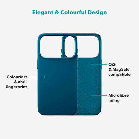 iPhone 17 Pro Epico Silicone Pro Mag+ Cover - MagSafe Kompatibel - Petrol Blue