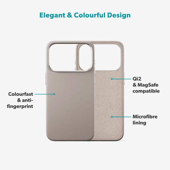 iPhone 17 Pro Epico Silicone Pro Mag+ Cover - MagSafe Kompatibel - Titanium Beige