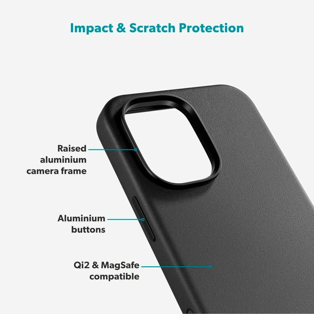 iPhone 17 Epico Leather Pro Mag+ Cover - MagSafe Kompatibel - Sort