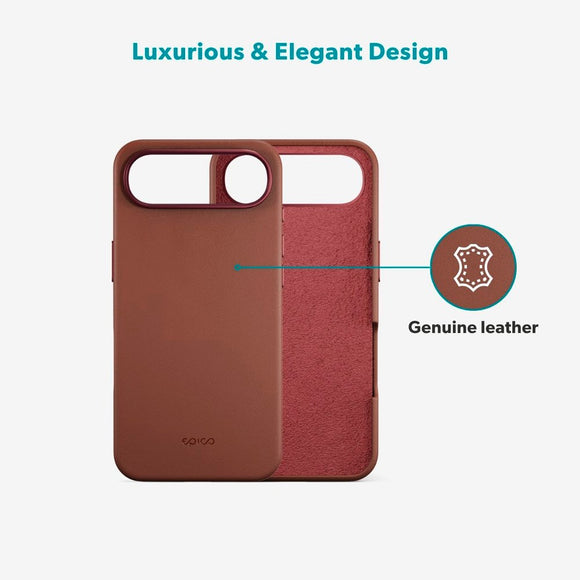 iPhone Air Epico Leather Pro Mag+ Cover - MagSafe Kompatibel - Brun