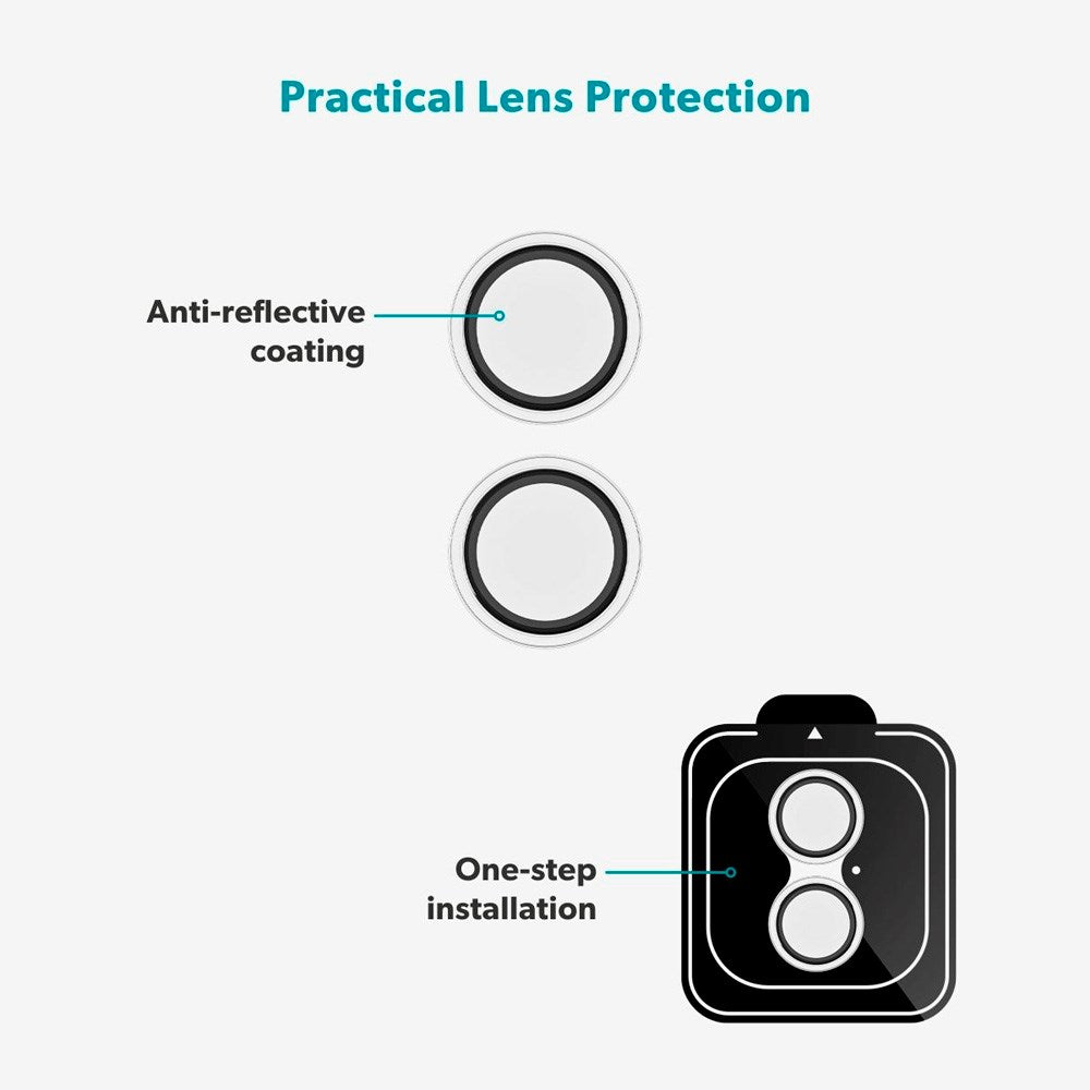 iPhone 17 Epico Glass Lens Kameralinsebeskyttelsesglas m. Installationsramme - Gennemsigtig