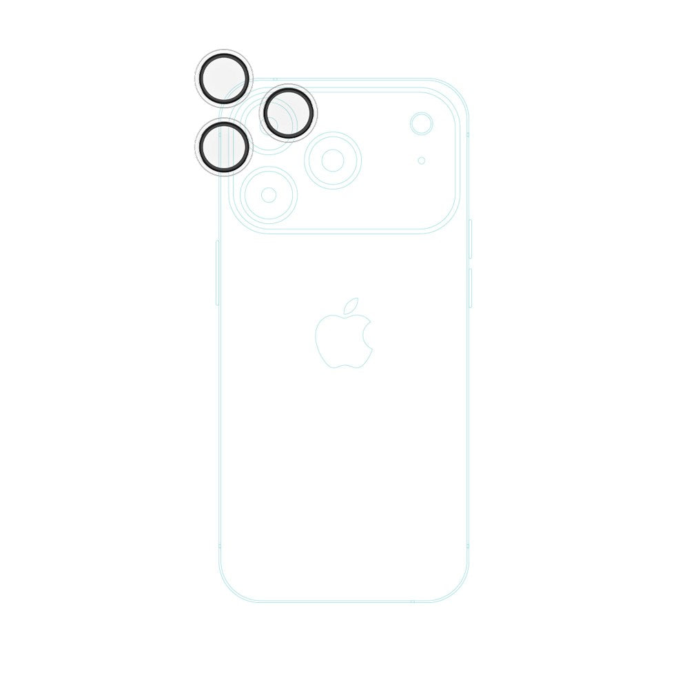 iPhone 17 Pro / 17 Pro Max Epico Glass Lens Kameralinsebeskyttelsesglas m. Installationsramme - Gennemsigtig