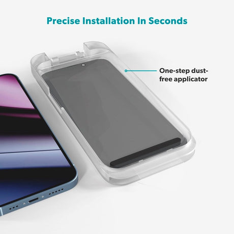 iPhone 17 Epico Privacy Glass 3D Skærmbeskyttelsesglas m. Installationsramme - Gennemsigtig