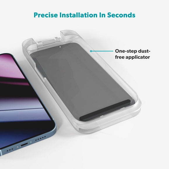 iPhone 17 Epico Privacy Glass 3D Skærmbeskyttelsesglas m. Installationsramme - Gennemsigtig
