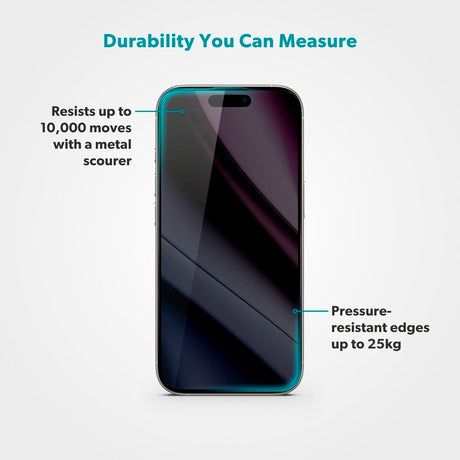 iPhone 17 Pro Epico Privacy Glass 3D Skærmbeskyttelsesglas m. Installationsramme - Gennemsigtig