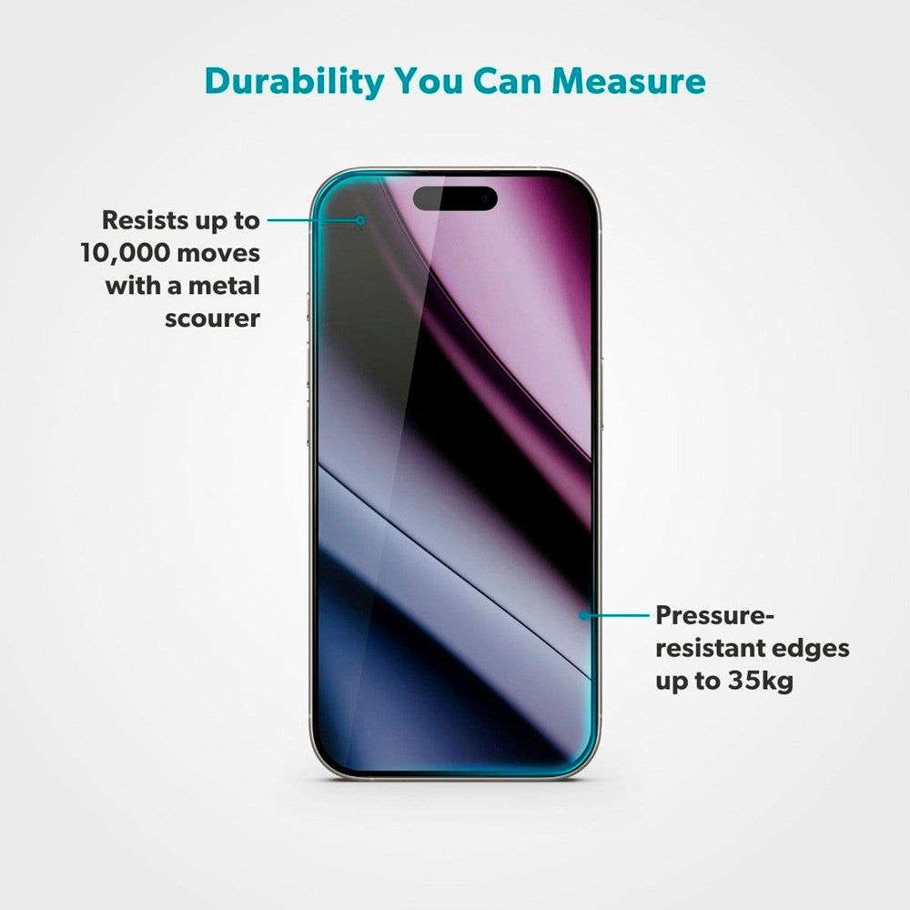 iPhone 17 Pro Max Epico ImpactCeramic Glass 3D Skærmbeskyttelsesglas m. Installationsramme - Gennemsigtig