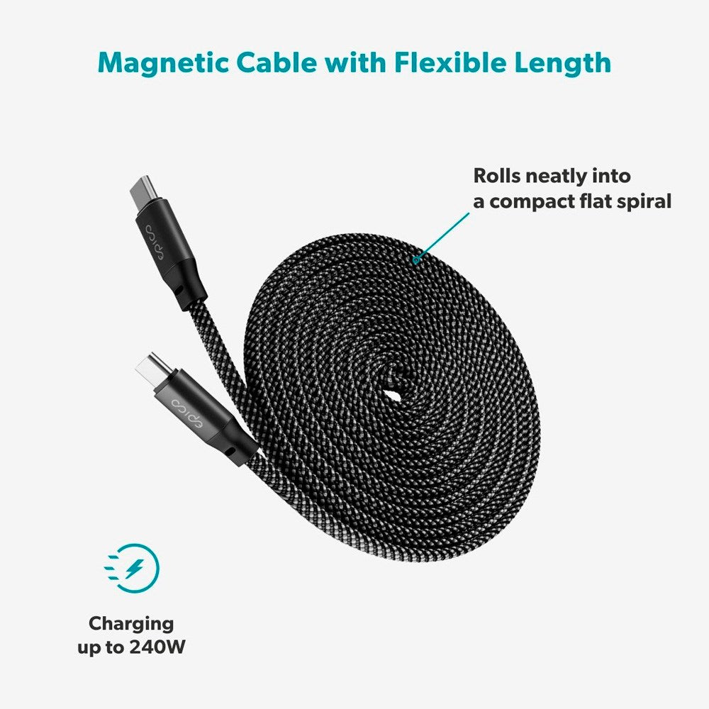 Epico UltraLink 240W Magnetisk USB-C til USB-C Kabel - Sort