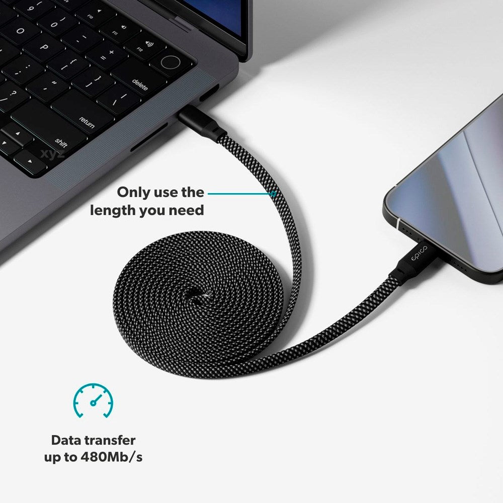 Epico UltraLink 240W Magnetisk USB-C til USB-C Kabel - Sort