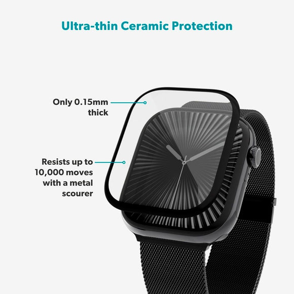 Apple Watch 11 / 10 (46mm) Epico SlimCeramic 3D Glass m. Installationsværktøj - Gennemsigtig