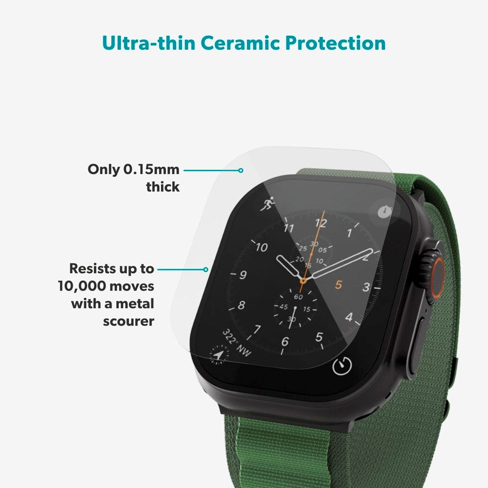 Apple Watch Ultra 3 / 2 / 1 (49mm) Epico SlimCeramic 3D Glass m. Installationsværktøj - Gennemsigtig