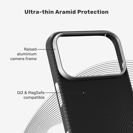 iPhone 17 Pro Epico SlimAramid Mag+ Cover - MagSafe Kompatibel - Sort