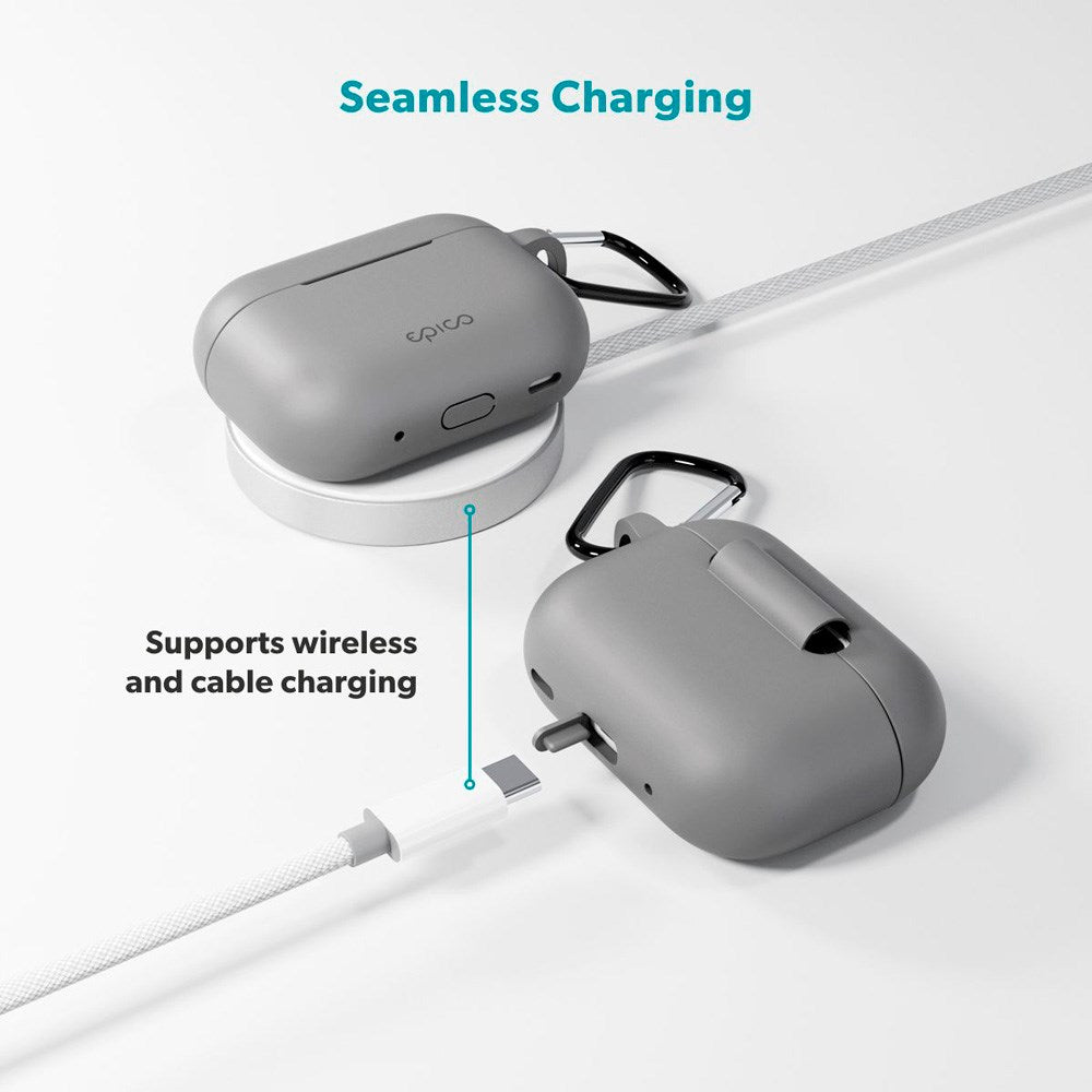 Apple AirPods Pro (3. gen.) Epico Outdoor Silicone Cover - Grå