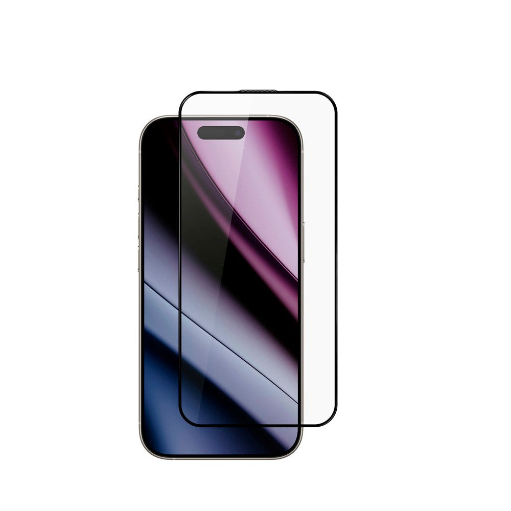 iPhone 16 / 15 / 14 Pro Epico Hero Glass 3D Skærmbeskyttelsesglas m. Installationsramme - Gennemsigtig