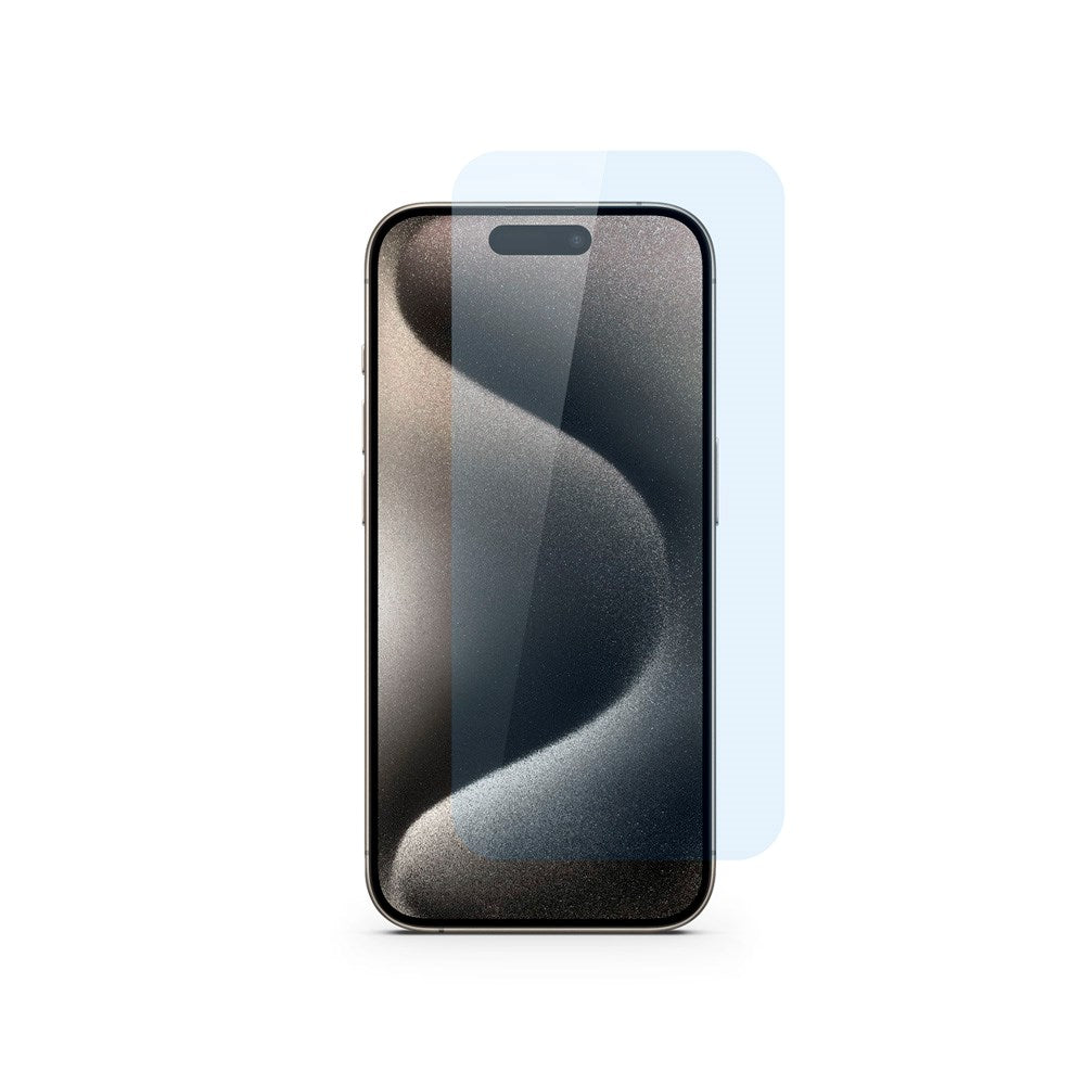 iPhone 15 Pro Epico Glass Standard Fit Skærmbeskyttelsesglas m. Installationsramme - Gennemsigtig