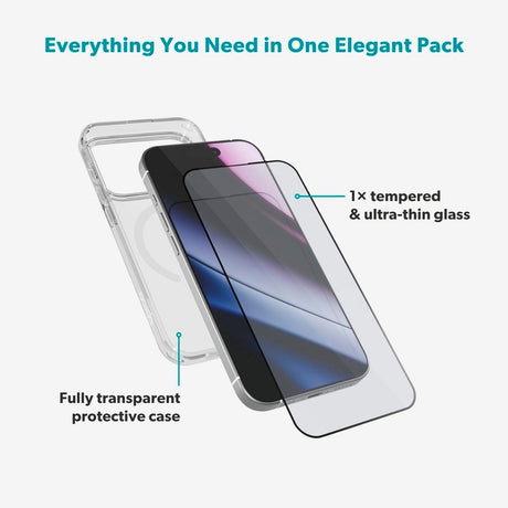 iPhone 17 Pro Epico Beskyttelsessæt - MagSafe Cover & Skærmbeskyttelse - Gennemsigtig